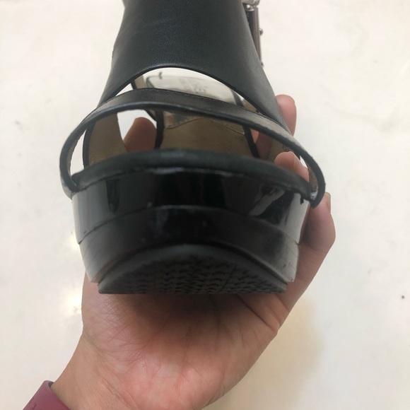 Michael Kors Carla Leather Platform Heel Sandals - Picture 7 of 8